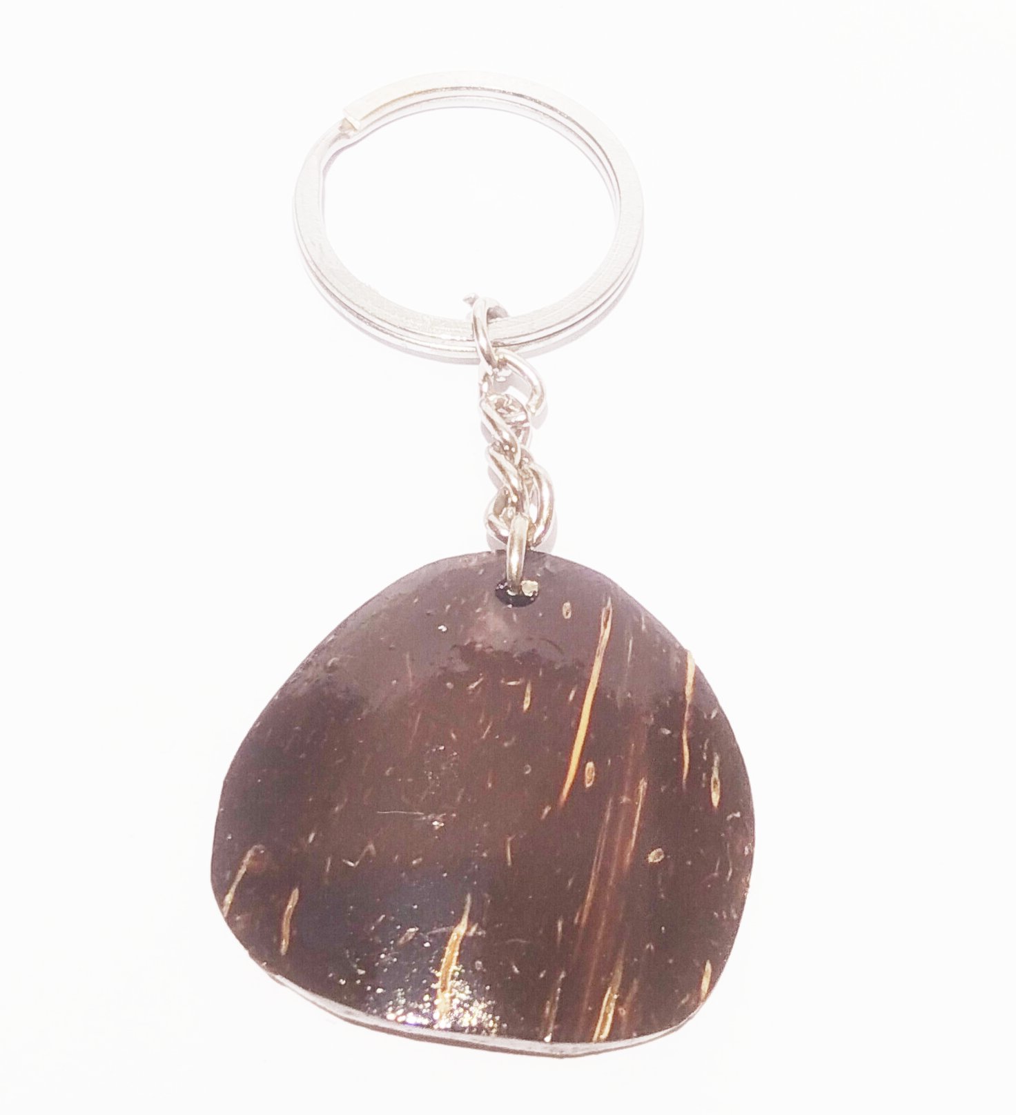 Handmade Coconut Shell Keychain - Round (Style 2) - Handcrafted Product