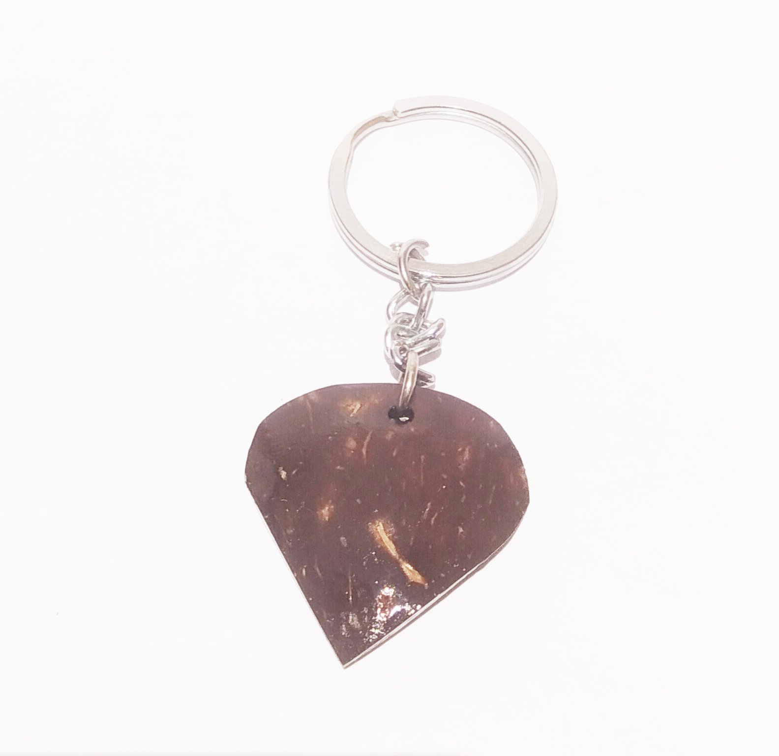 Handmade Coconut Shell Keychain - Water Drop (Style 3) - Handcrafted Product