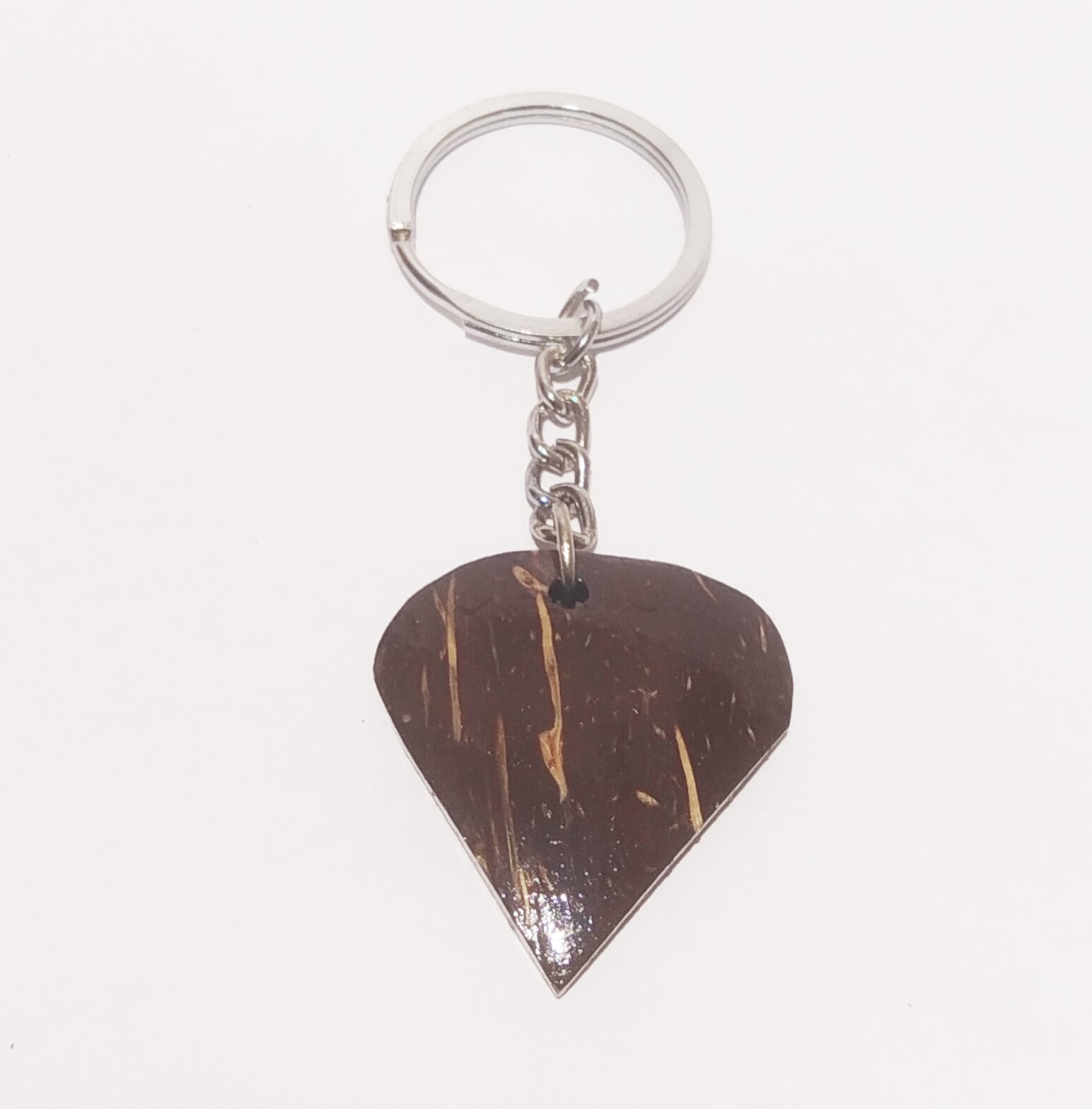 Handmade Coconut Shell Keychain - Water Drop (Style 1) - Handcrafted Product