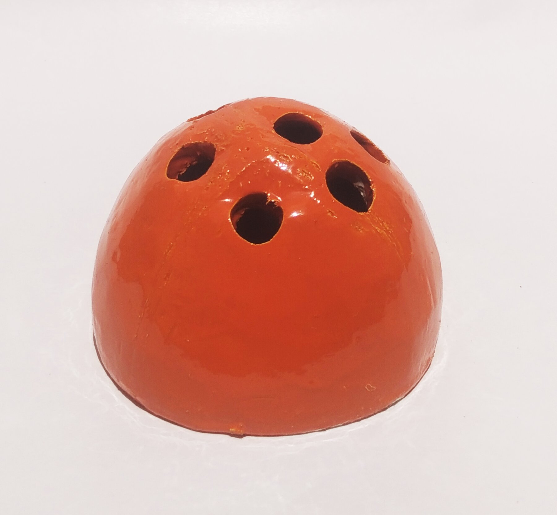 Handmade Coconut Shell Mini Pen Stand - Orange (Style 2) - Image 2