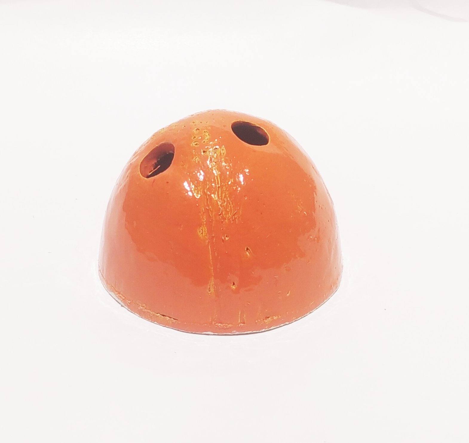 Handmade Coconut Shell Mini Pen Stand - Orange (Style 4) - Image 2