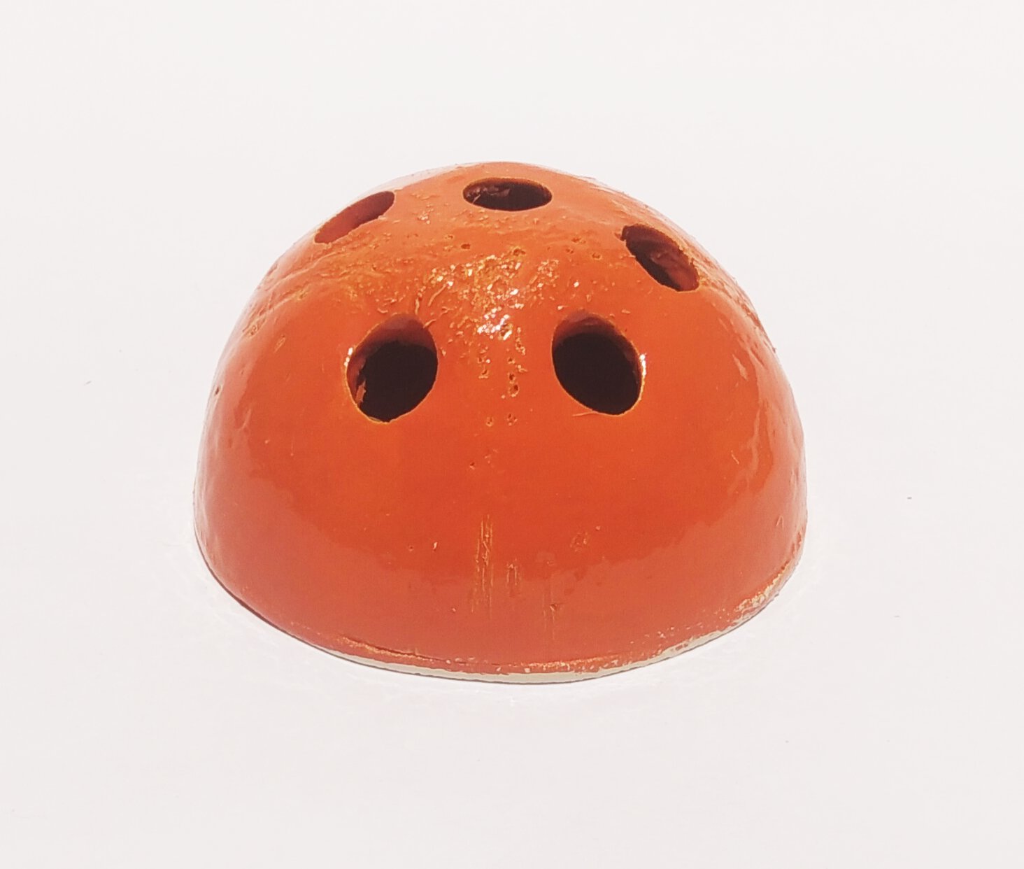 Handmade Coconut Shell Mini Pen Stand - Orange (Style 1) - Image 2