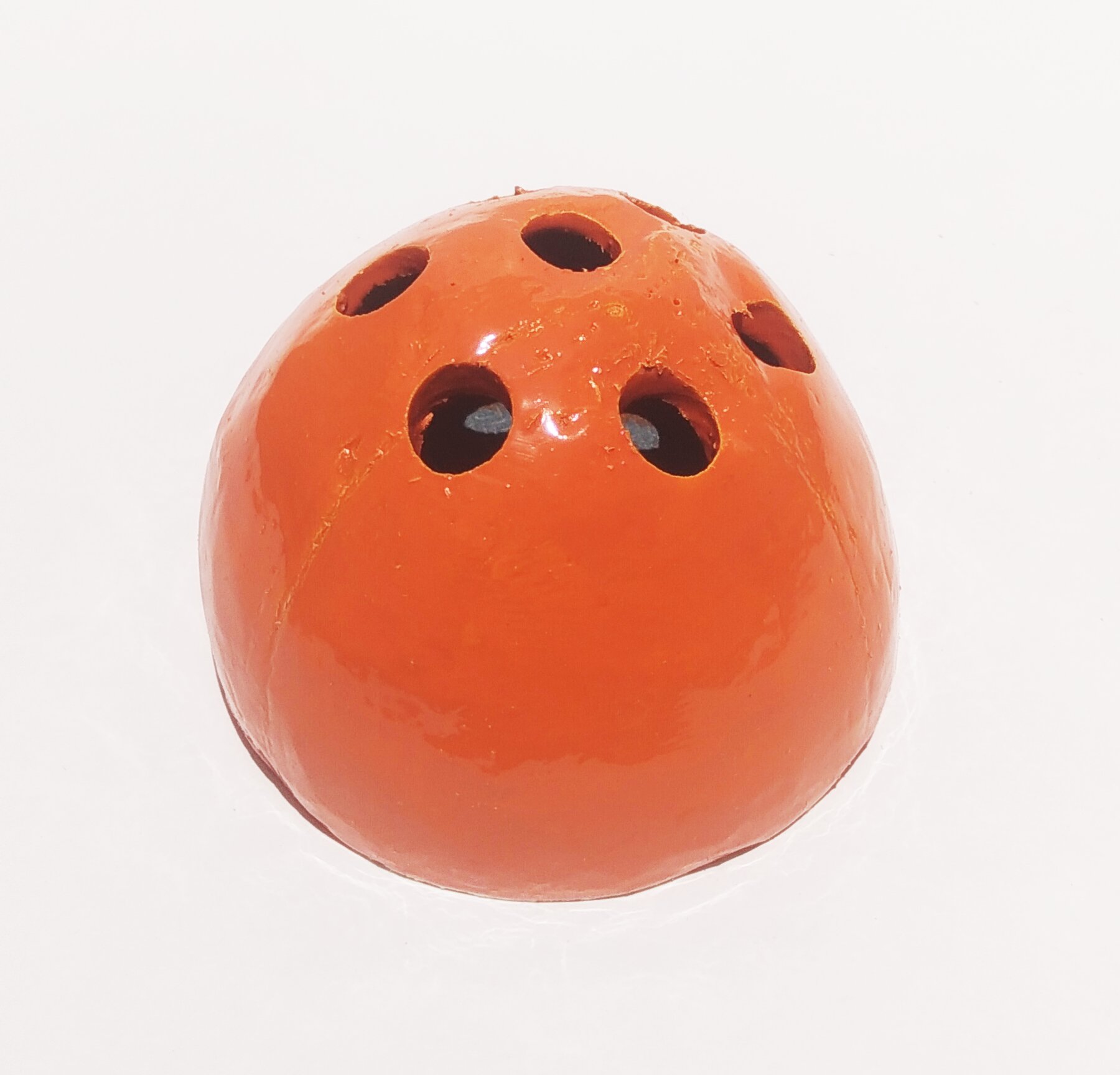 Handmade Coconut Shell Mini Pen Stand - Orange (Style 2) - Handcrafted Product