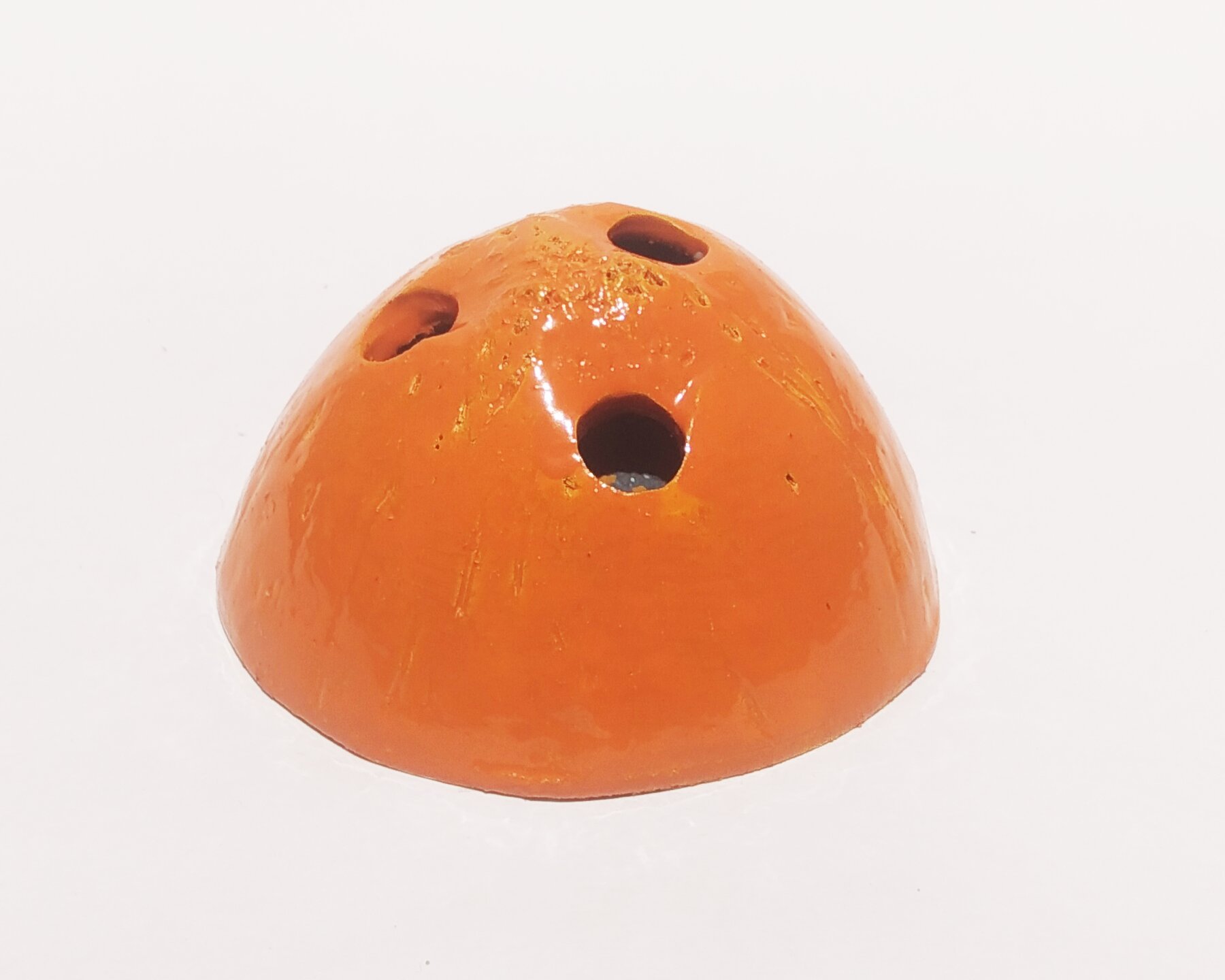 Handmade Coconut Shell Mini Pen Stand - Orange (Style 3) - Handcrafted Product