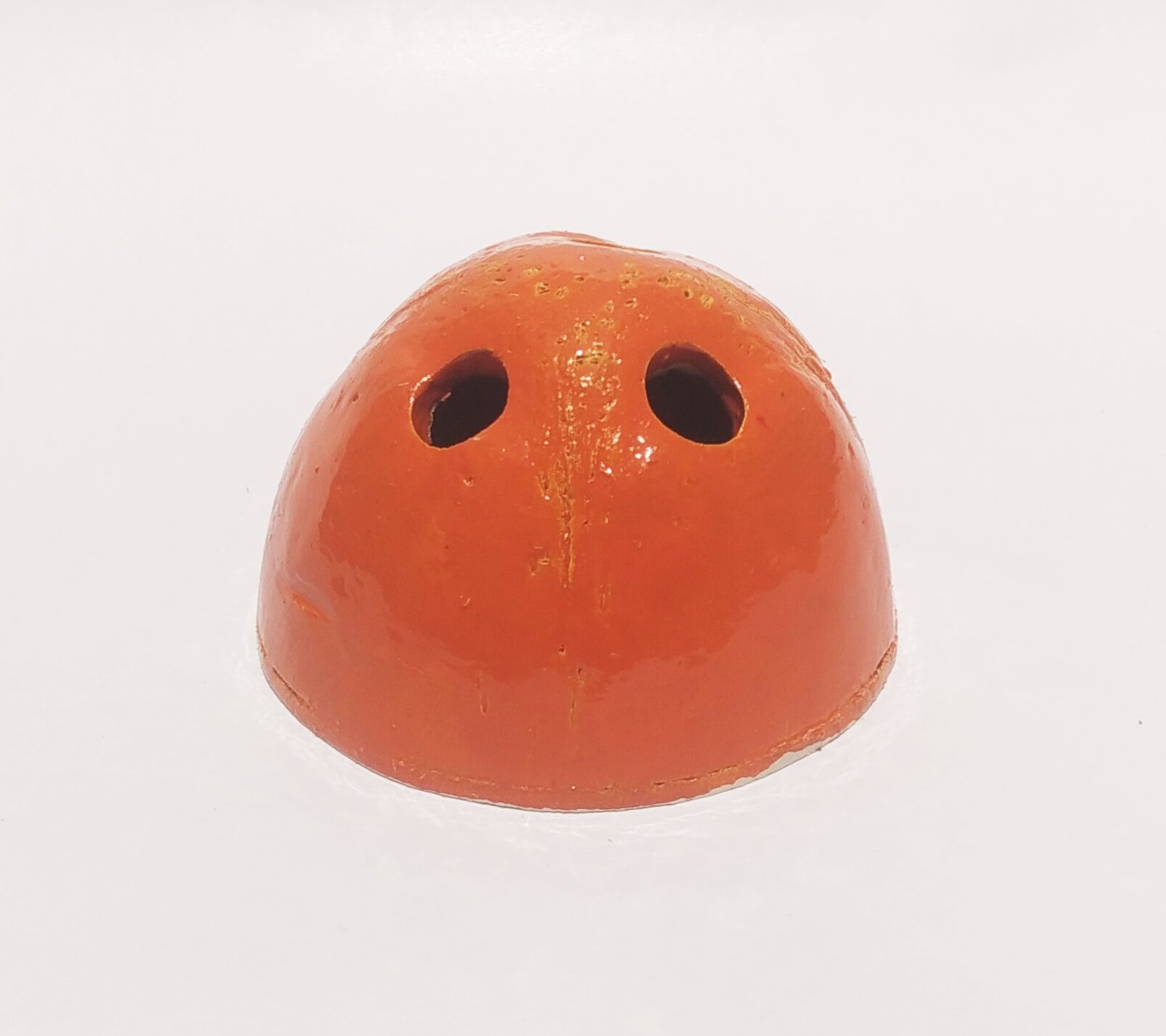 Handmade Coconut Shell Mini Pen Stand - Orange (Style 4) - Handcrafted Product