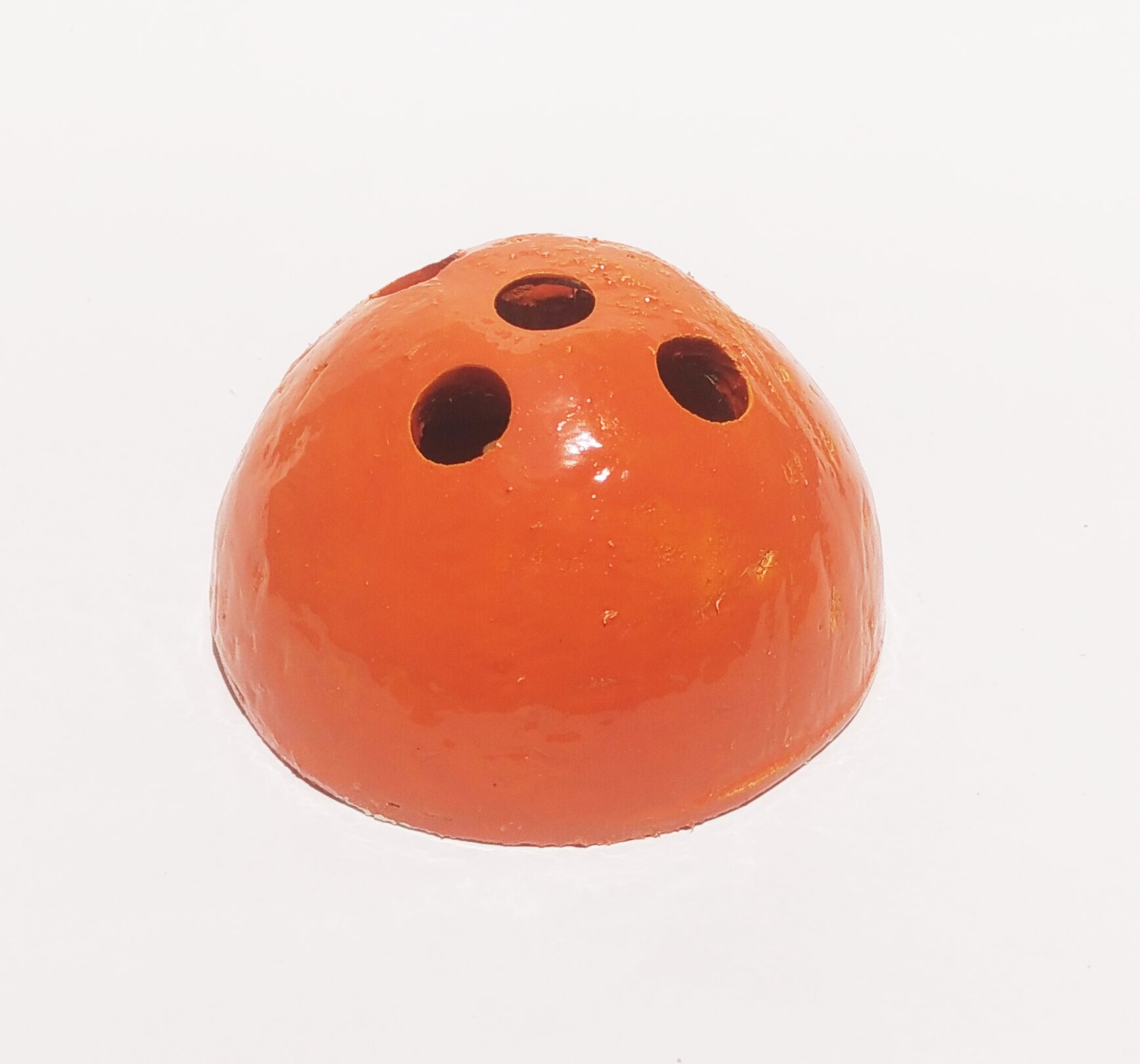Handmade Coconut Shell Mini Pen Stand - Orange (Style 1) - Handcrafted Product