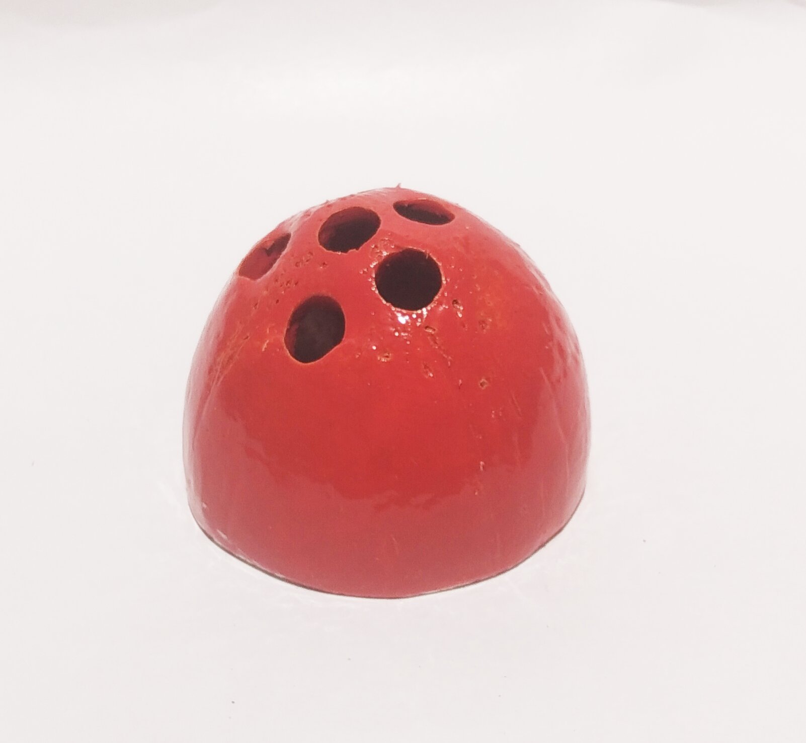 Handmade Coconut Shell Mini Pen Stand - Red (Style 1) - Image 2