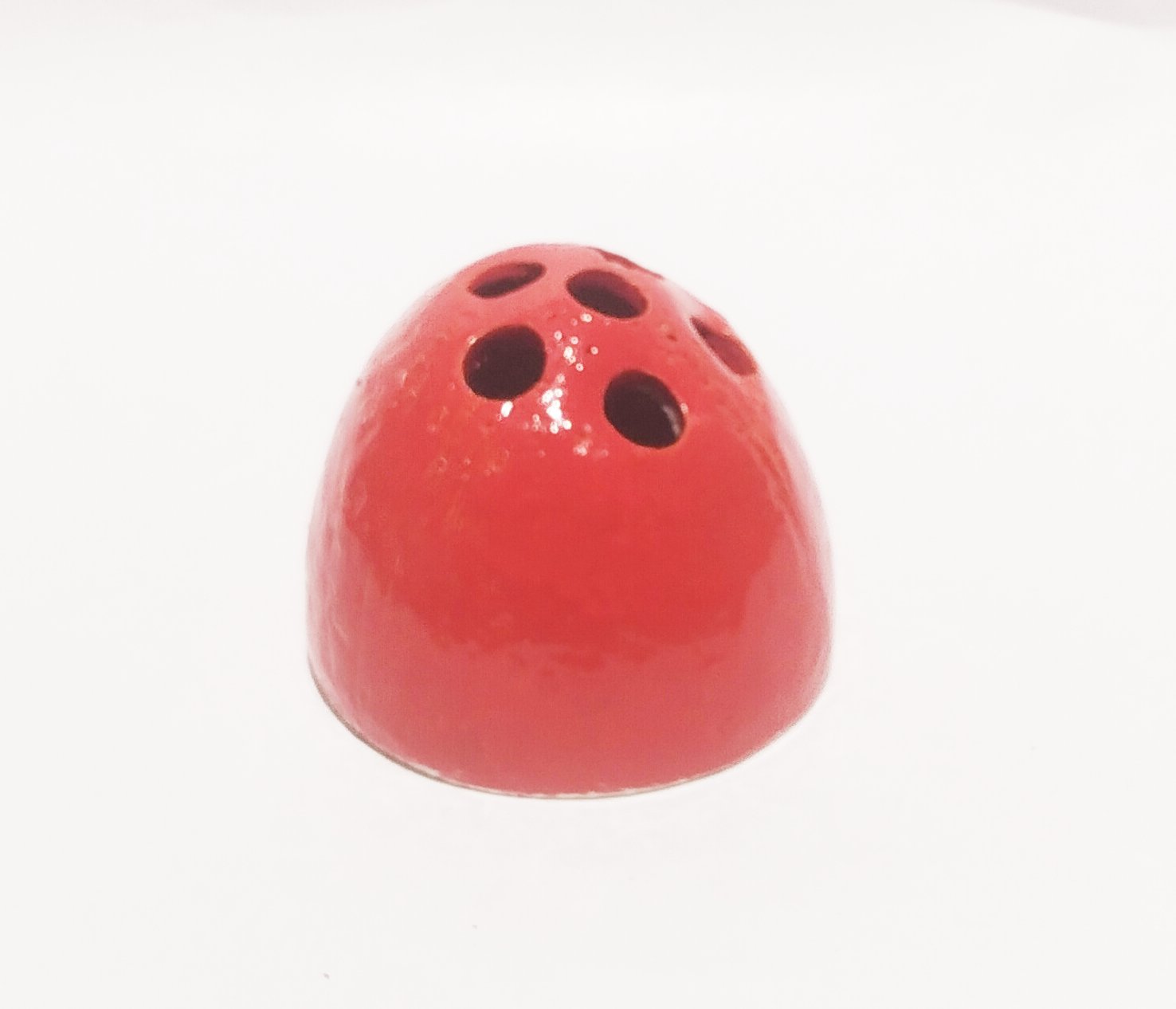 Handmade Coconut Shell Mini Pen Stand - Red (Style 1) - Handcrafted Product