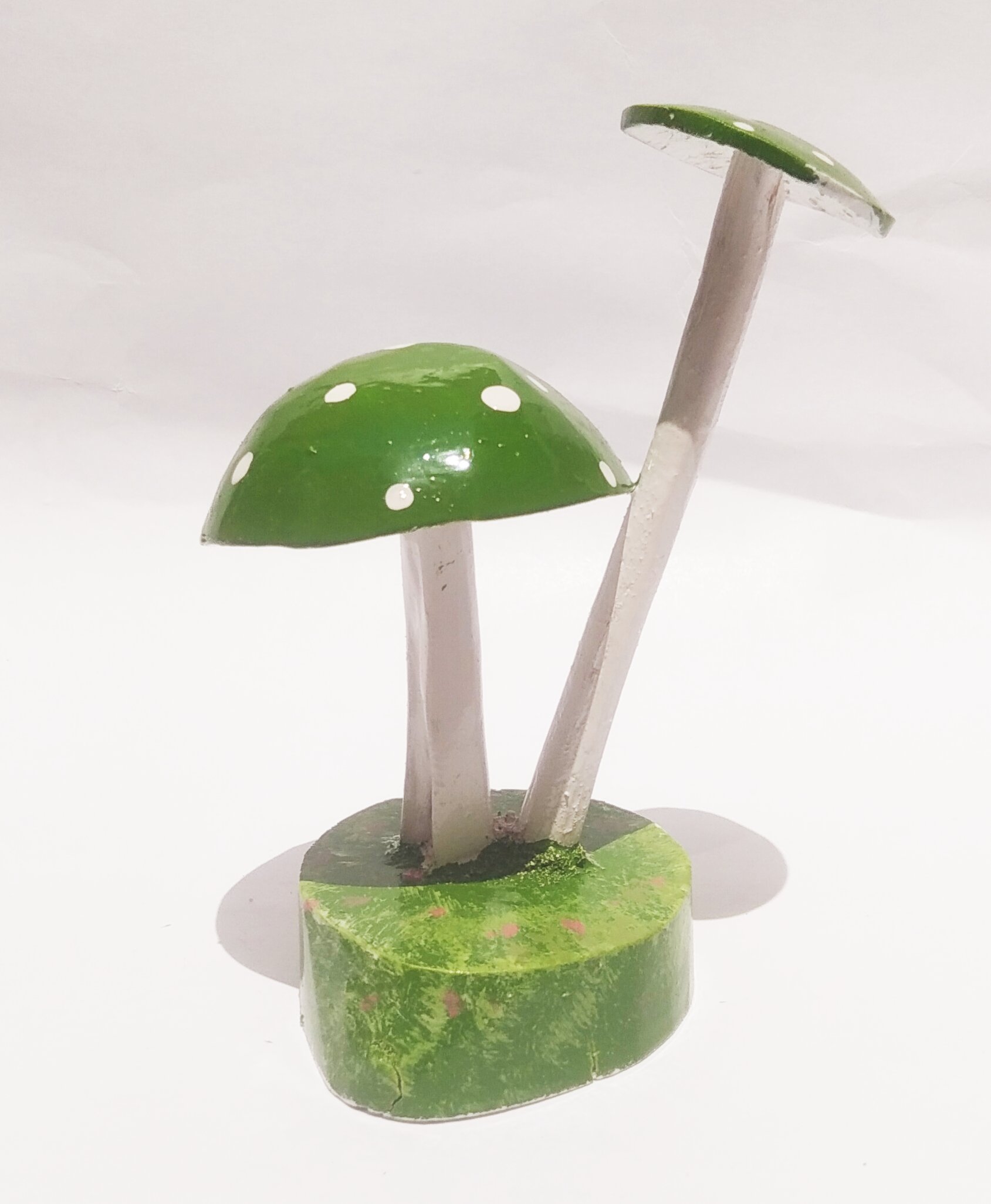 Handmade Coconut Shell Mushroom Decor - Green - Image 2