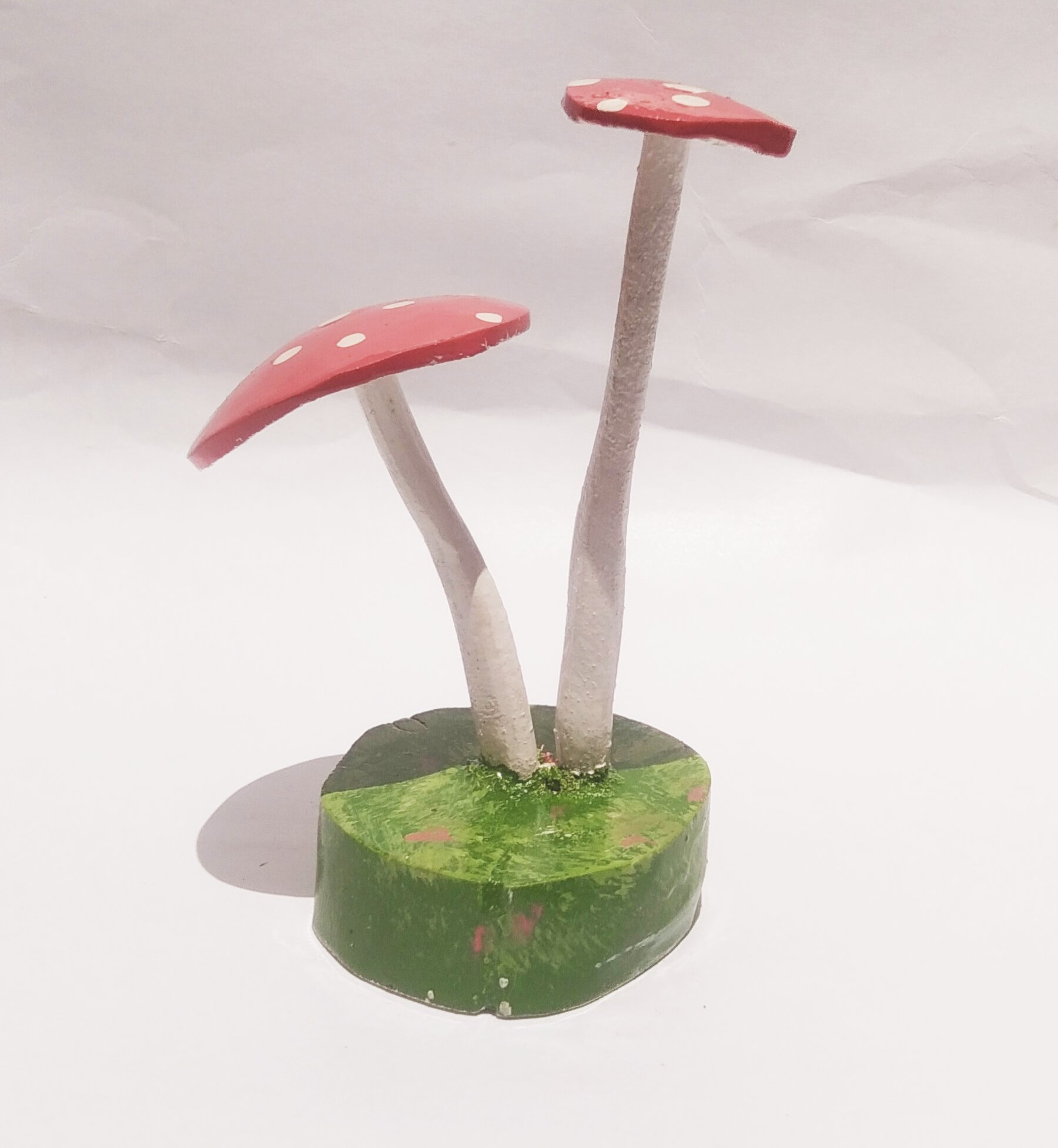 Handmade Coconut Shell Mushroom Decor - Pink - Image 2