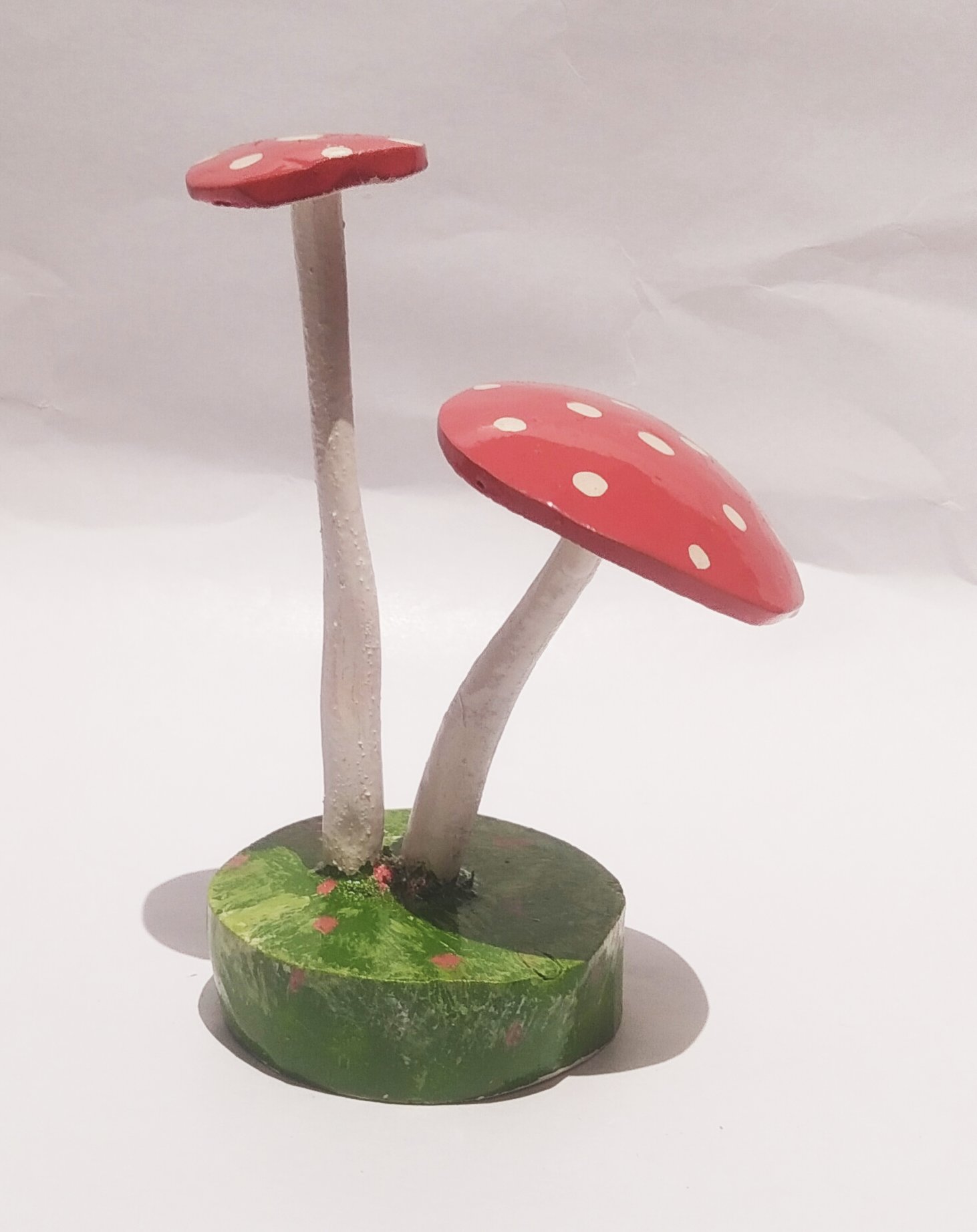 Handmade Coconut Shell Mushroom Decor - Pink - Handcrafted Product