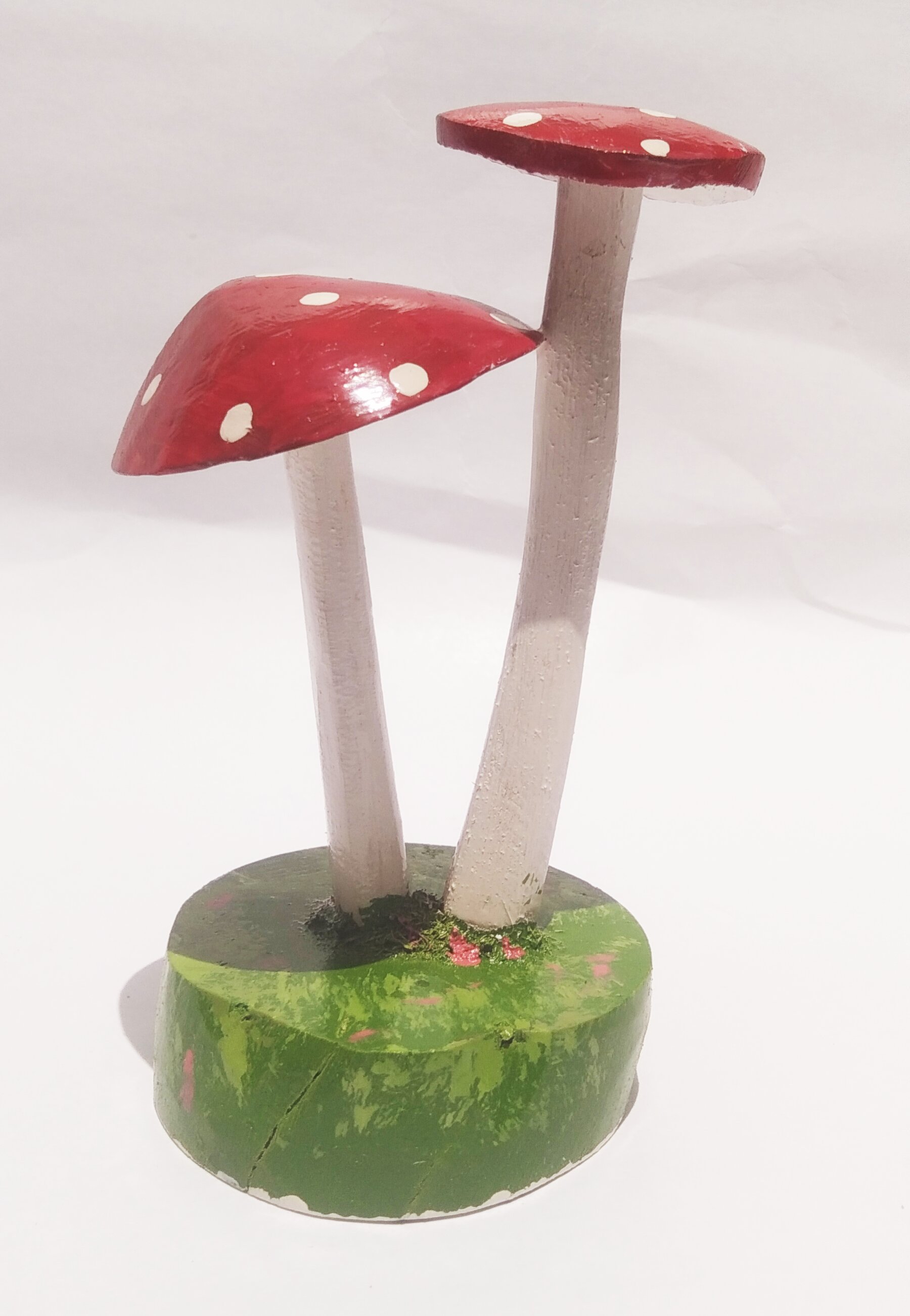 Handmade Coconut Shell Mushroom Decor - Red (Style 2) - Image 2