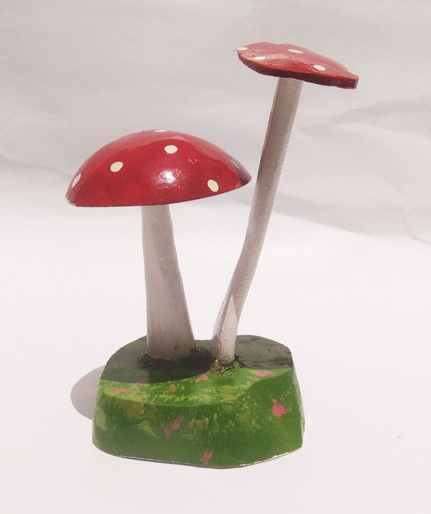 Handmade Coconut Shell Mushroom Decor - Red (Style 1) - Image 2