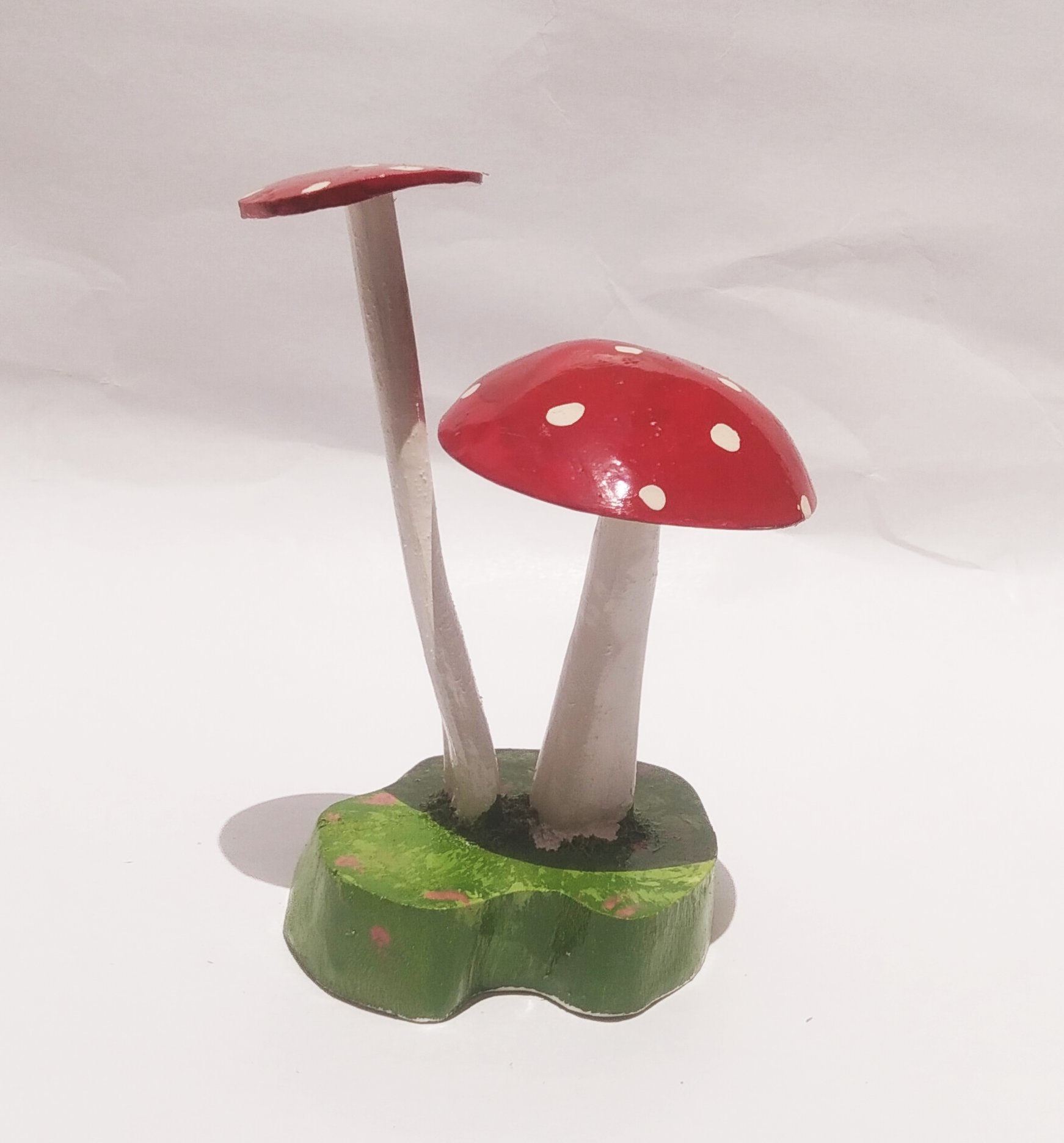 Handmade Coconut Shell Mushroom Decor - Red (Style 1) - Image 3