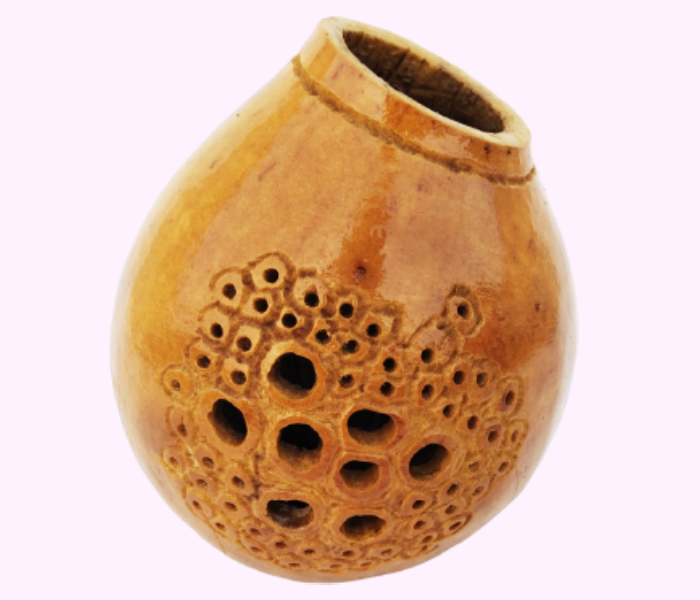 Hand-Carved Bottle Gourd Showpiece & Unique Natural Home Decor Art - Handcrafted Product