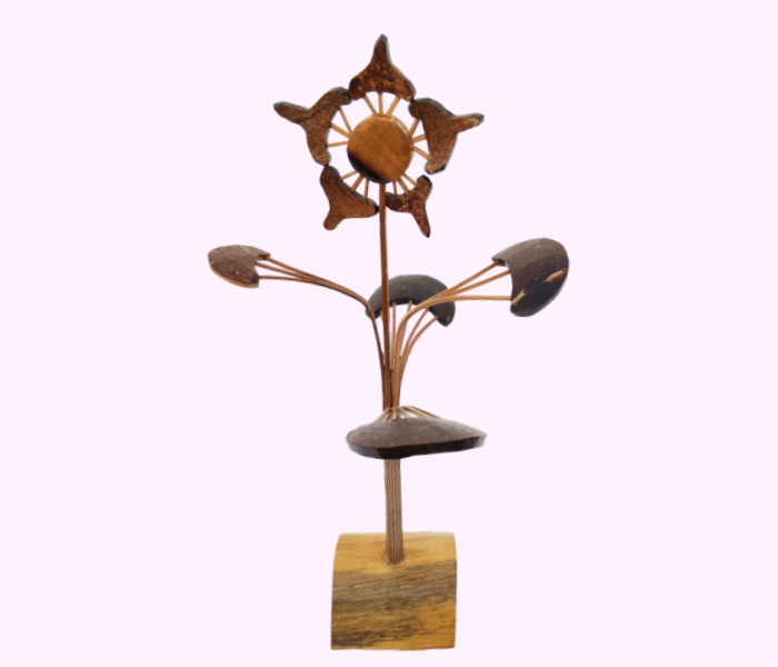 Handmade Coconut Shell Creative Globe Flow Showpiece & Unique Natural Home Decor Art - Image 2