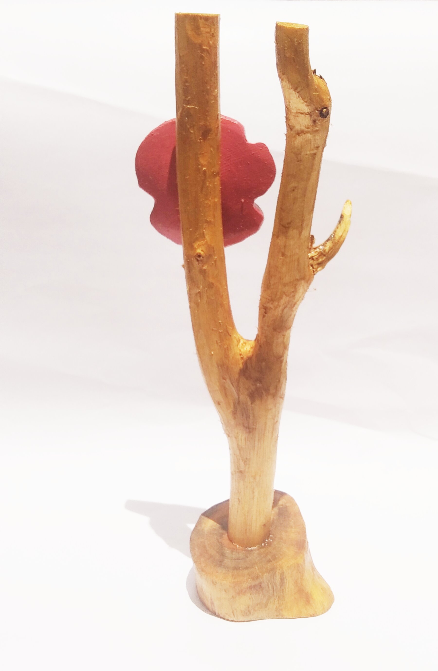 Handmade Rose Pink Flower Wooden Branch Showpiece - Image 2