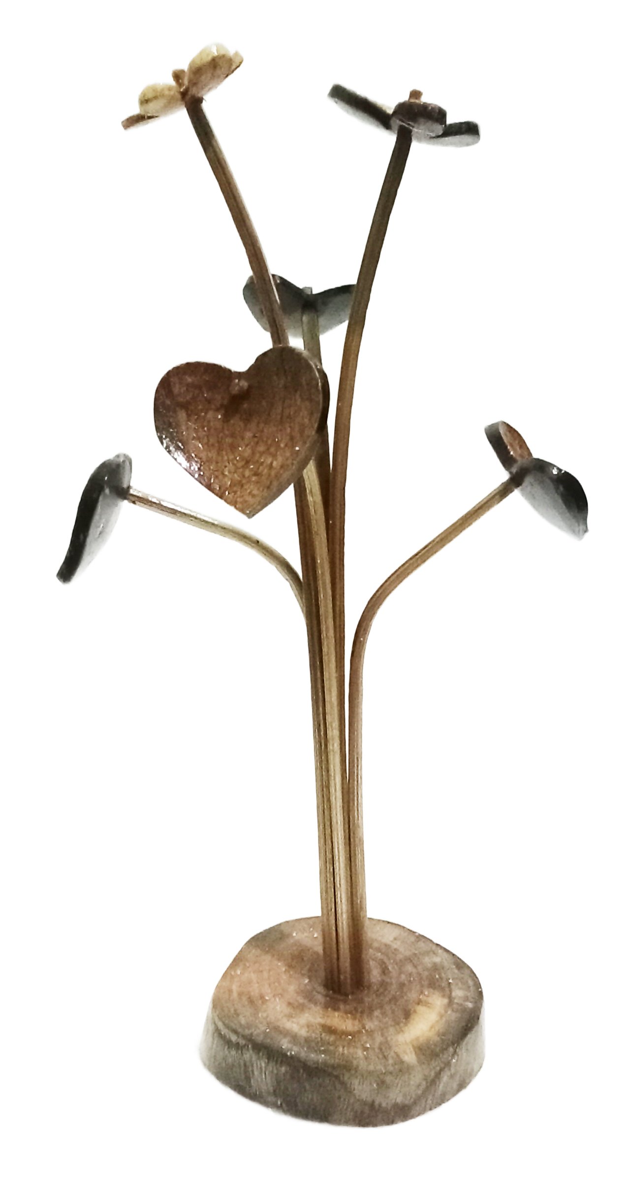 Handmade Heart Shape Leaf & Star Flower Plant Made With Coconut Shell & Unique Natural Home Decor - Handcrafted Product