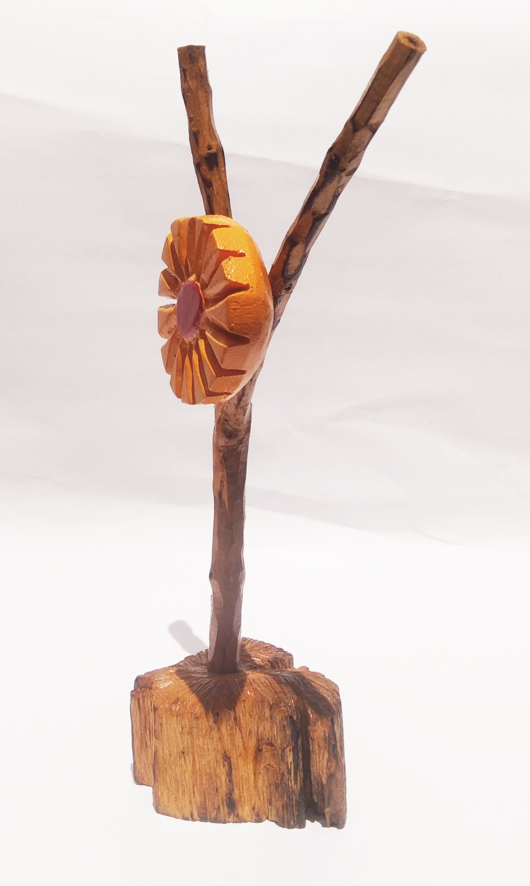 Handmade Yellow Sunflower Wooden Branch Showpiece - Image 3